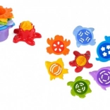 Bicchieri impilabili per acqua e sabbia – animali marini, 7 pezzi