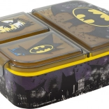 Scatola per pranzo per bambini Batman nero-gialla con 3 scomparti