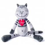 Gatto di peluche Matteo medio – grigio 38 cm