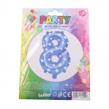 Palloncino gonfiabile blu numero 8 con stelline