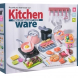 Mega set da cucina per bambini con stoviglie e alimenti, 120 pezzi