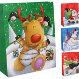 Busta regalo natalizia L 39 × 30 × 12 cm Motivi di Natale
