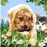 Pittura diamantata Piccoli amici 30 × 40 cm