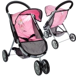 Passeggino per bambole Little Princess PinkGrey