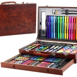 Set artistico in valigetta di legno 123 pezzi
