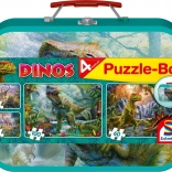 Puzzle per bambini Dinosauri 4v1 in valigetta di latta