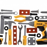 Set di attrezzi in plastica con trapano a batteria e zaino