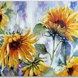 Pittura diamantata girasoli 80 × 40 cm