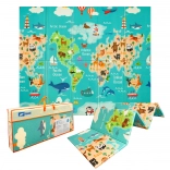 humbi tappetino pieghevole in schiuma XPE bifacciale 200 × 180 × 1 cm mappa del mondo e strade