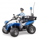 Bruder quad blu della polizia con figurina