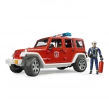 Jeep Wrangler dei pompieri rosso con figurina e accessori
