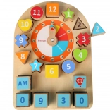 Orologio e forme in legno LUCY & LEO – gioco educativo Montessori