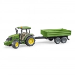 Bruder trattore John Deere con rimorchio a sponde 1:16