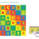 Puzzle da pavimento in schiuma 36 pezzi con numeri e lettere in EVA per bambini 10m+