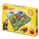 Cubi di legno illustrati Talpa e mezzi di trasporto, 20 pz