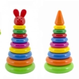Piramide impilabile con anelli per bambini, in plastica, 28 cm