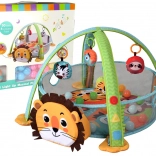 Tappetino gioco educativo leone 3 in 1 con recinto e palline, melodie