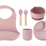 Set da pranzo in silicone per bambini MoMi AMI rosa