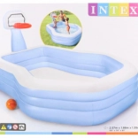 centro giochi gonfiabile con canestro da basket