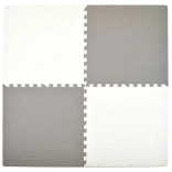 Tappetino da gioco in schiuma HUMBI 120 × 120 cm, puzzle impermeabili, 4 pezzi, grigio e bianco