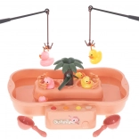 Gioco di società familiare Caccia alle paperelle con canne da pesca e accessori – Rosa