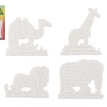 Set di Sottobicchieri per Perline da Stirare Animali - Elefante, Giraffa, Leone e Cammello