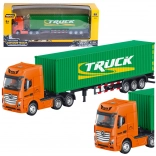 Camion con rimorchio a container Huina verde 1:50