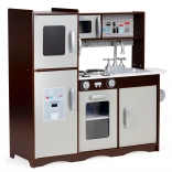 Grande cucina in legno per bambini con frigorifero e armadietti di ECOTOYS