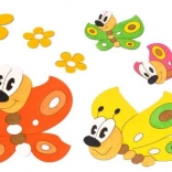 Decorazioni in legno con Farfalle e Fiori