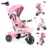 Triciclo per bambini 2 in 1 con sedile girevole e tettoia pieghevole, rosa ECOTOYS
