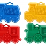 Formine di plastica per sabbia a forma di ciambelline 13 cm, 4 colori