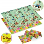 Tappetino pieghevole in schiuma HUMBI 180 × 200 cm a doppia faccia – alfabeto e fattoria