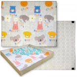 Tappetino da gioco in schiuma pieghevole e bifacciale 2in1 HUMBI 200 × 180 cm con bordi a chiusura in velcro