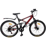 Mountain bike MalTrack 26" in acciaio, nero‑rosso‑argento