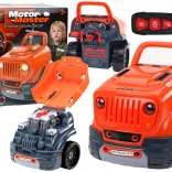 Set da officina per piccoli fai-da-te con motore svitabile arancione