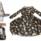 Costume di carnevale da strega – dorato (abito e cappello)