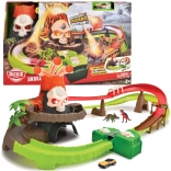 Pista da corsa Dickie Toys Vulcano Teschio con luci e suoni + macchinina in metallo 1:64