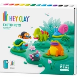 Hey Clay plastilina – animali esotici, set da 15 vasetti