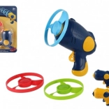 Eliche a scatto con pistola di lancio, 3 pezzi, plastica, mix di colori