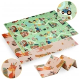 Tappetino in schiuma HUMBI pieghevole e double-face 120 × 180 cm – foresta e villaggio, XPE