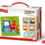 Far Far Land Puzzle ZigZag Motivo trasporto con 6 immagini