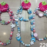 Set di perline in legno collana e bracciale