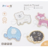 PolarB animali da infilare – set in legno per lo sviluppo della motricità fine