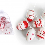 Uova decorative in plastica dipinte 6 cm