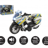 Moto della polizia 12 cm con luce e suoni, parlante in ceco