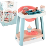 ecoiffier nursery set per l’alimentazione delle bambole con seggiolone e accessori, 7 pezzi
