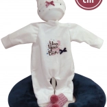 Abitino per bambola NEW BORN 40–42 cm, set 3 pezzi con cuscino da allattamento