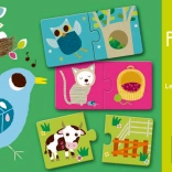 DJECO Casette degli animali puzzle 12x2 pezzi