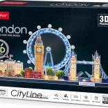 Puzzle 3D luminoso CityLine panorama Londra 186 pezzi