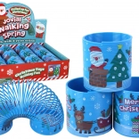 Iconica molla blu con motivo natalizio 6 cm